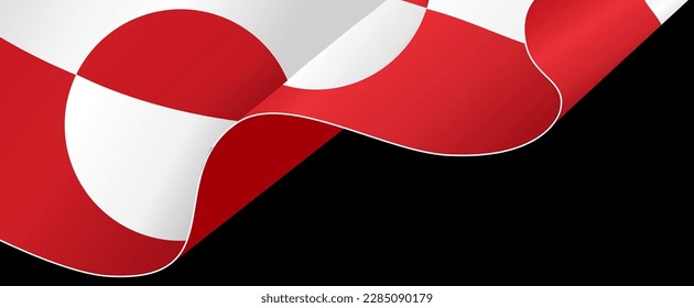 Greenland  flag wave isolated on png or transparent background