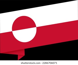 Greenland  flag wave isolated on png or transparent background