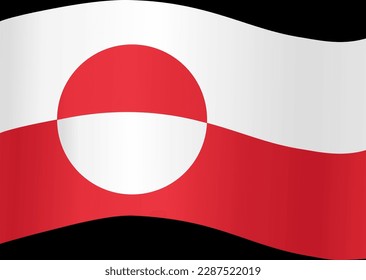 Greenland  flag wave isolated on png or transparent background