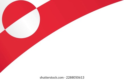 Greenland  flag wave isolated on png or transparent background