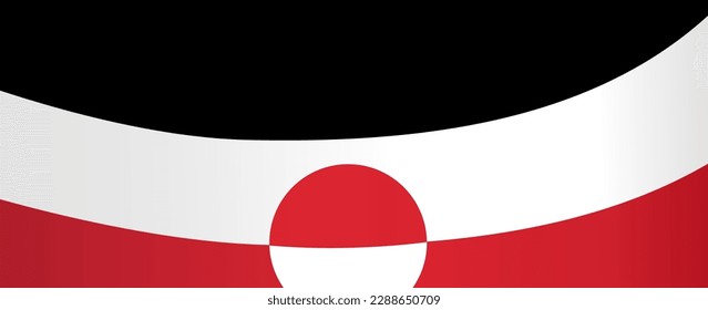 Greenland  flag wave isolated on png or transparent background