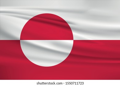 Greenland flag waving with wind effect