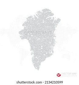 Greenland grey map isolated on white background with abstract mesh line and point scales. Vector illustration eps 10