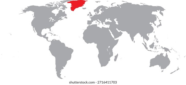 Groenlandia destacada en el diseño del Vector del mapa mundial