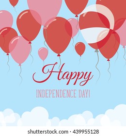Greenland Independence Day Flat Patriotic Card. Happy National Day Greenland Vector Patriotic card. Flying Rubber Balloons in Colors of the Greenlandic Flag.