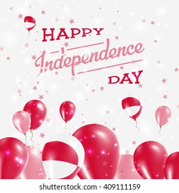 Greenland Independence Day Patriotic Design. Balloons in National Colors of the Country. Happy Independence Day Vector Greeting Card.