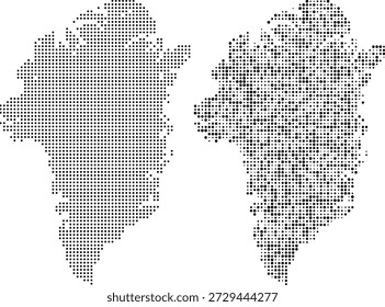Mapa de Vector infográfico de Groenlandia con estilo de patrón de puntos que muestra la geografía de la tierra del país 
