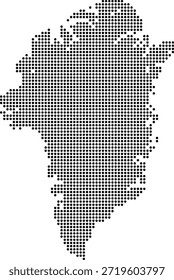 Greenland infographic vector map showing country land geography with circle dot pattern
