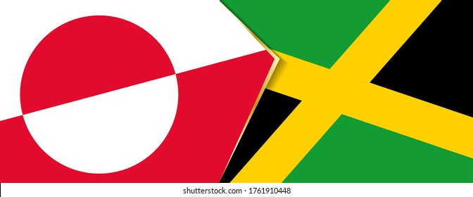 Greenland and Jamaica flags, two vector flags symbol of relationship or confrontation.