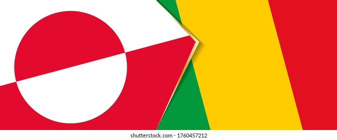 Banderas de Groenlandia y Mali, dos banderas vectoriales símbolo de relación o enfrentamiento.