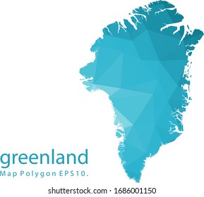 Mapa de Groenlandia Resumen gráfico triangular triangular de bajo estilo de polo sobre fondo blanco