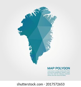 Greenland Map Abstract geometric rumpled triangular low poly style gradient graphic on white background