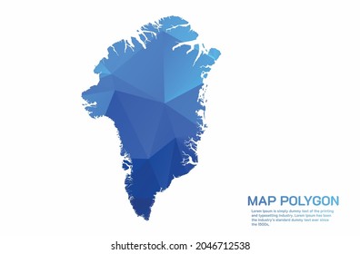 Greenland Map Abstract geometric rumpled triangular low poly style gradient graphic on white background
