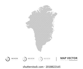 Greenland map abstract line gray on white background vector for presentation. Creative concept for infographic.