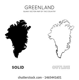 Greenland map. Blank vector map of the country. Borders of Greenland for your infographic. Vector illustration.