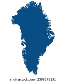 Greenland map. Map of Greenland in blue color