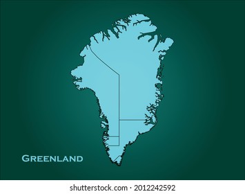 Greenland map cyan Color on Green Backgound