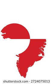 greenland map flag icon illustration