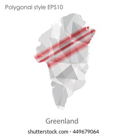 Greenland map in geometric polygonal style.Abstract gems triangle,modern design background. Vector illustration EPS10