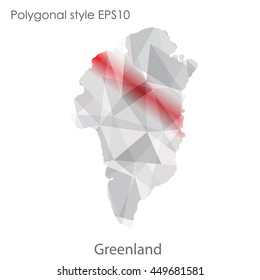 Greenland map in geometric polygonal style.Abstract gems triangle,modern design background. Vector illustration EPS10