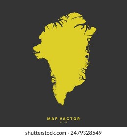 Greenland map golden yellow color High Detailed on gray background. Abstract design vector illustration eps 10