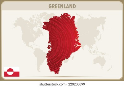  GREENLAND  map graphic, Vector.