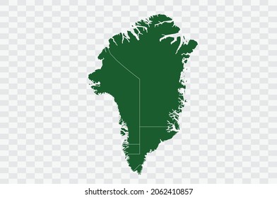 Greenland Map Green Color on Png Backgound