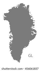 Greenland Map grey