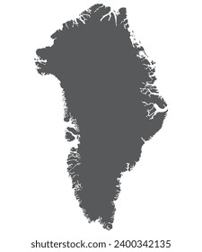 Greenland map. Map of Greenland in grey color