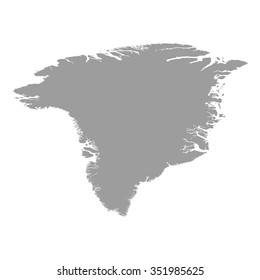 Greenland map grey colored on  a white background