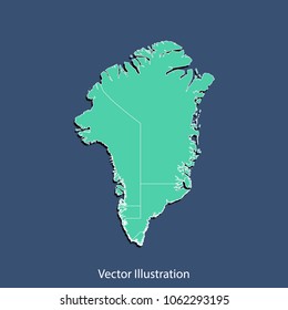 Greenland map - High detailed color map of Greenland. flat design style, clean and modern.Vector illustration eps 10