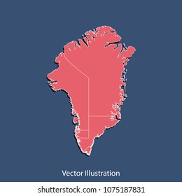 Greenland map - High detailed color map of Greenland. flat design style, clean and modern. Vector illustration eps 10