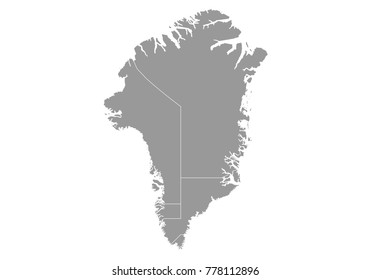 greenland map. High detailed vector map with counties/regions/states of greenland on white background. Vector illustration eps 10.