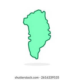 greenland map icon like green land silhouette. simple flat style trend modern abstract logotype graphic art design element isolated on white. concept of non-detailed map of part of the big world