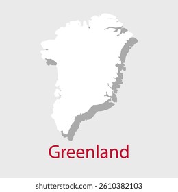 Greenland Map icon. Official vector Greenland map in colors of the flag isolated on white background