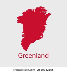 Greenland Map icon. Official vector Greenland map in colors of the flag isolated on white background