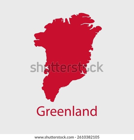 Greenland Map icon. Official vector Greenland map in colors of the flag isolated on white background