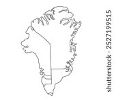 greenland map icon. outline simple icon design. Map of greenland. Vector illustration