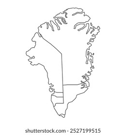 Icono de mapa de Groenlandia. Diseño de icono de esquema simple. Mapa de Groenlandia. Ilustración vectorial