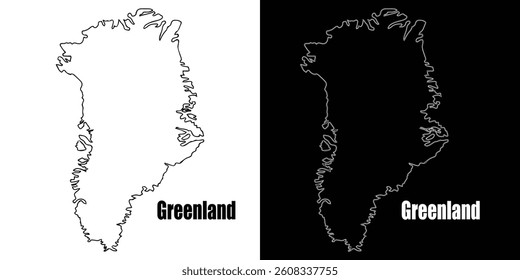 Greenland map isolated on white background. eps