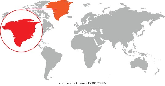 
Greenland map. Isolated world map. Isolated on white background. Vector illustration.