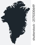 Greenland map. Just a simple border map. Shape of the country. Flat blank Greenland outline. Vector boundary illustration.