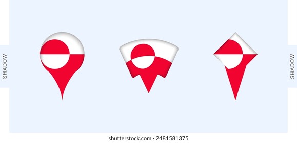 Greenland Map Markers Set. Perfect for projects related to Greenland, travel, geography, and international representation. Vector collection.