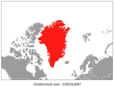 Greenland map on gray base