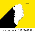 Greenland Map on retro poster with long shadow. Vintage sign easy to edit, manipulate, resize or colourise.
