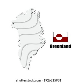 Greenland map on white background. vector illustration.