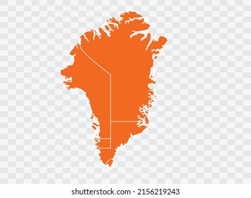 Greenland map orange Color on White Backgound  illustration eps 10
