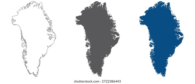 Plano de Groenlandia. Mapa de Groenlandia en blanco.