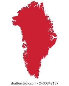 Greenland map. Map of Greenland in red color