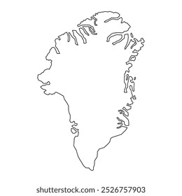 greenland map with regions isolated on white background. Map of greenland. Vector illustration North America